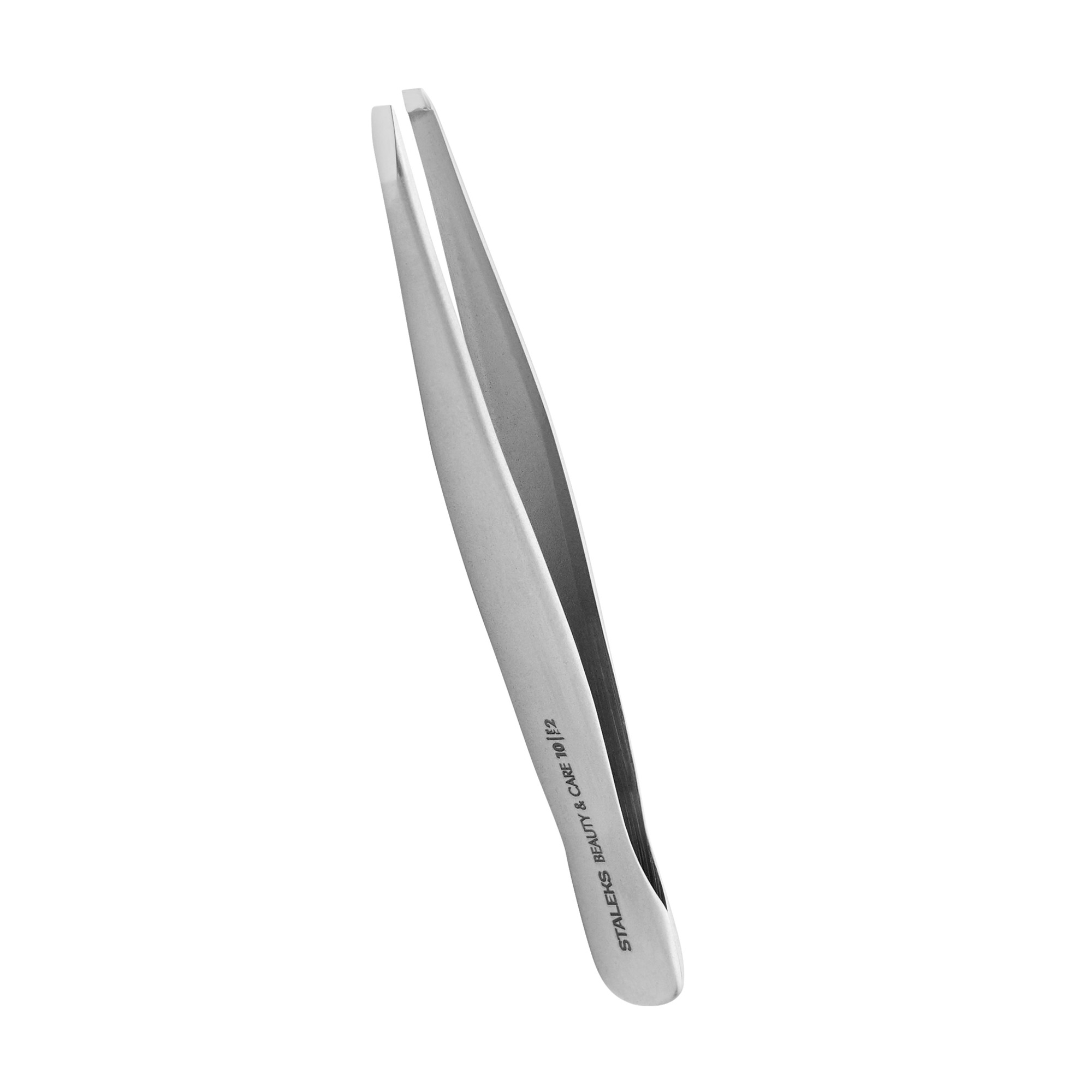 Пінцет для брів Staleks PRO Beauty &amp; Care 10 Type 2 вузькі прямі кромки (TBC-10/2)